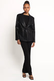 Jamie Faux Leather Blazer Black