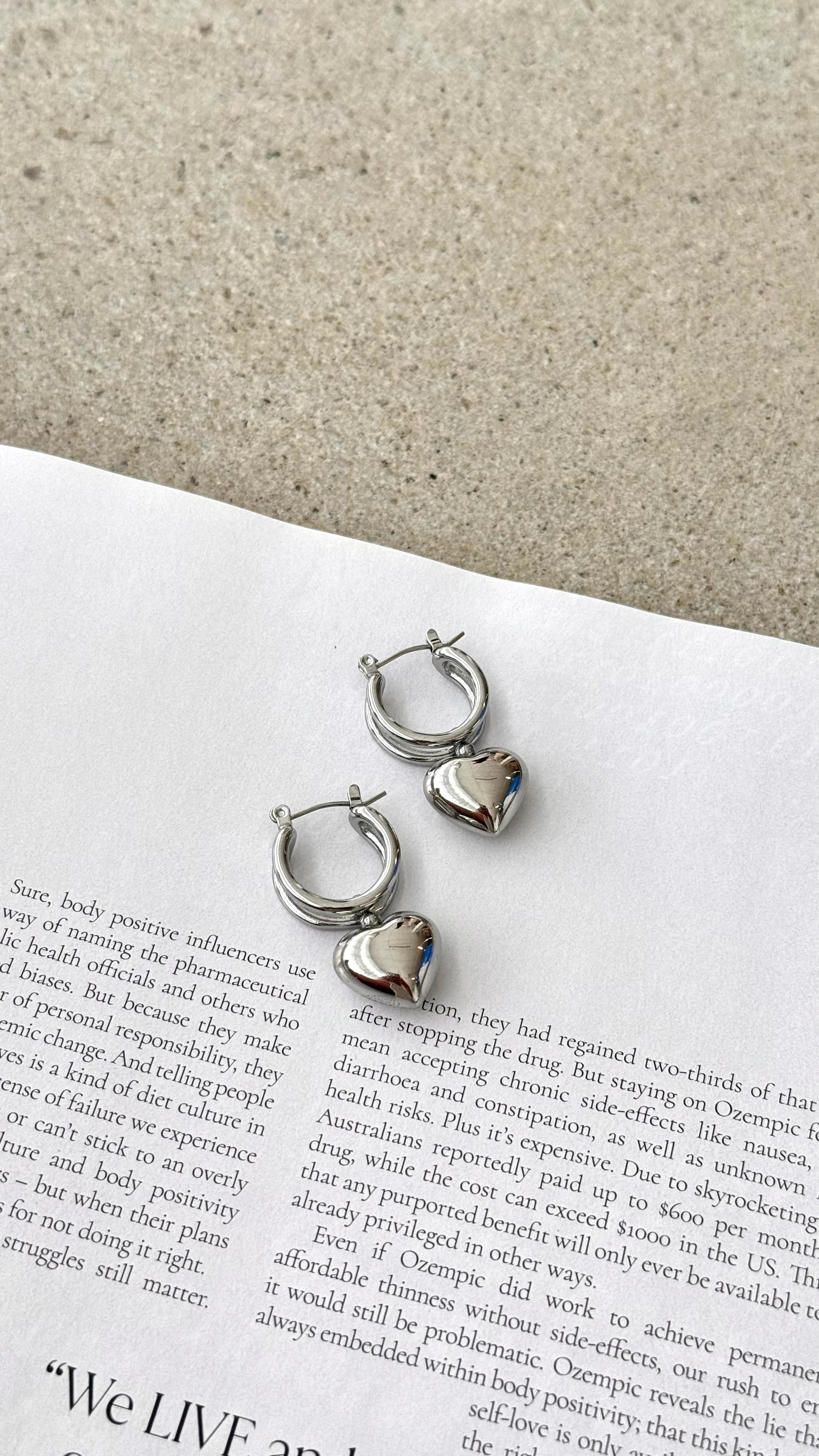 Varick Heart Earrings Silver