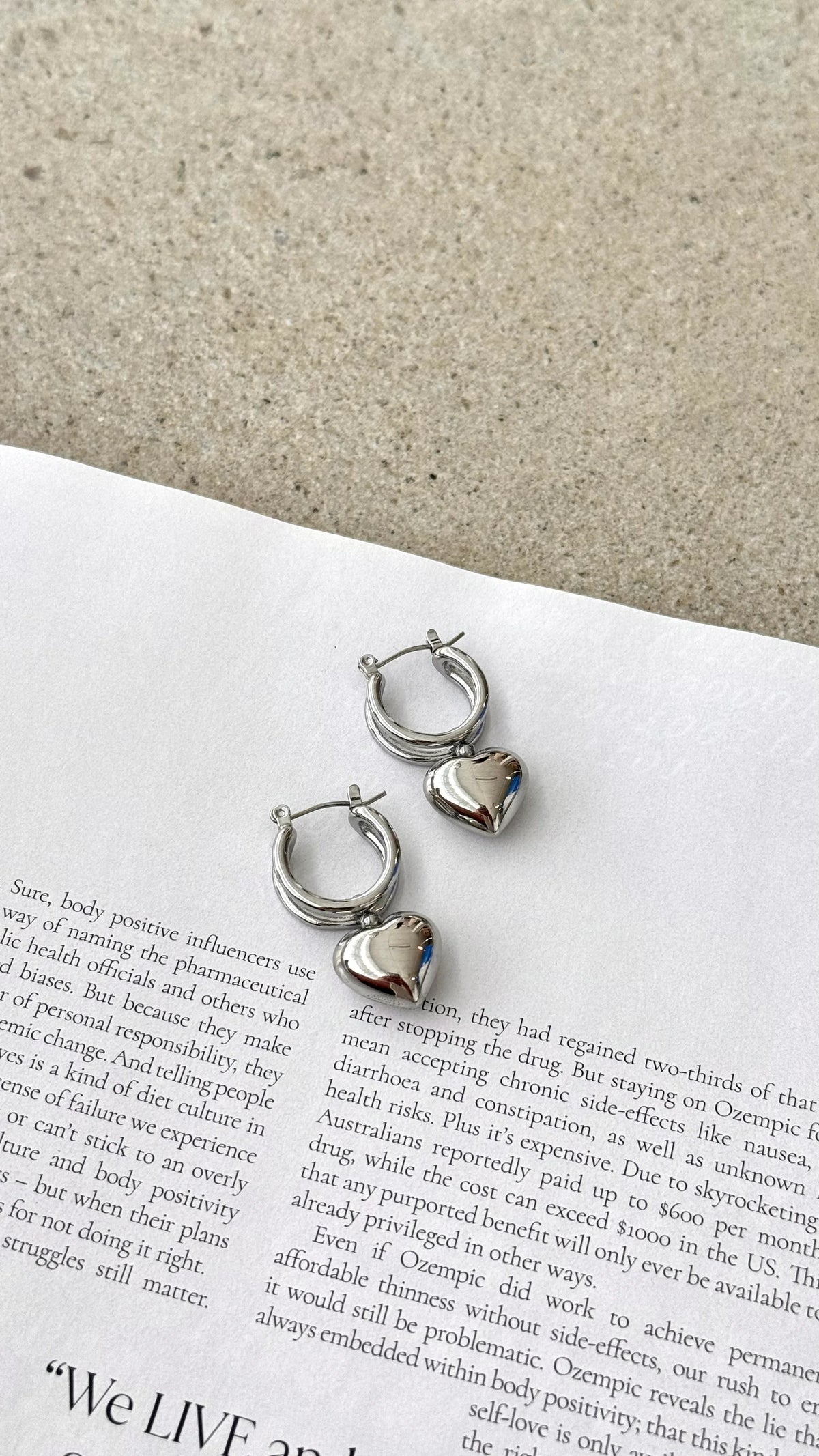 Varick Heart Earrings Silver