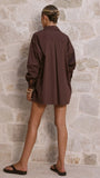 Rebekah Long Sleeve Button Up Shirt Chocolate