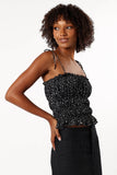 Allison Ruffle Top Black Off White