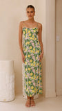 Carlia Midi Dress Lemon Print