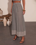 Saphine Geometric Print Maxi Skirt