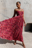 Achanti Pleated Maxi Dress Pink Multi