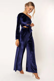 Avery Velvet Jumpsuit Sapphire