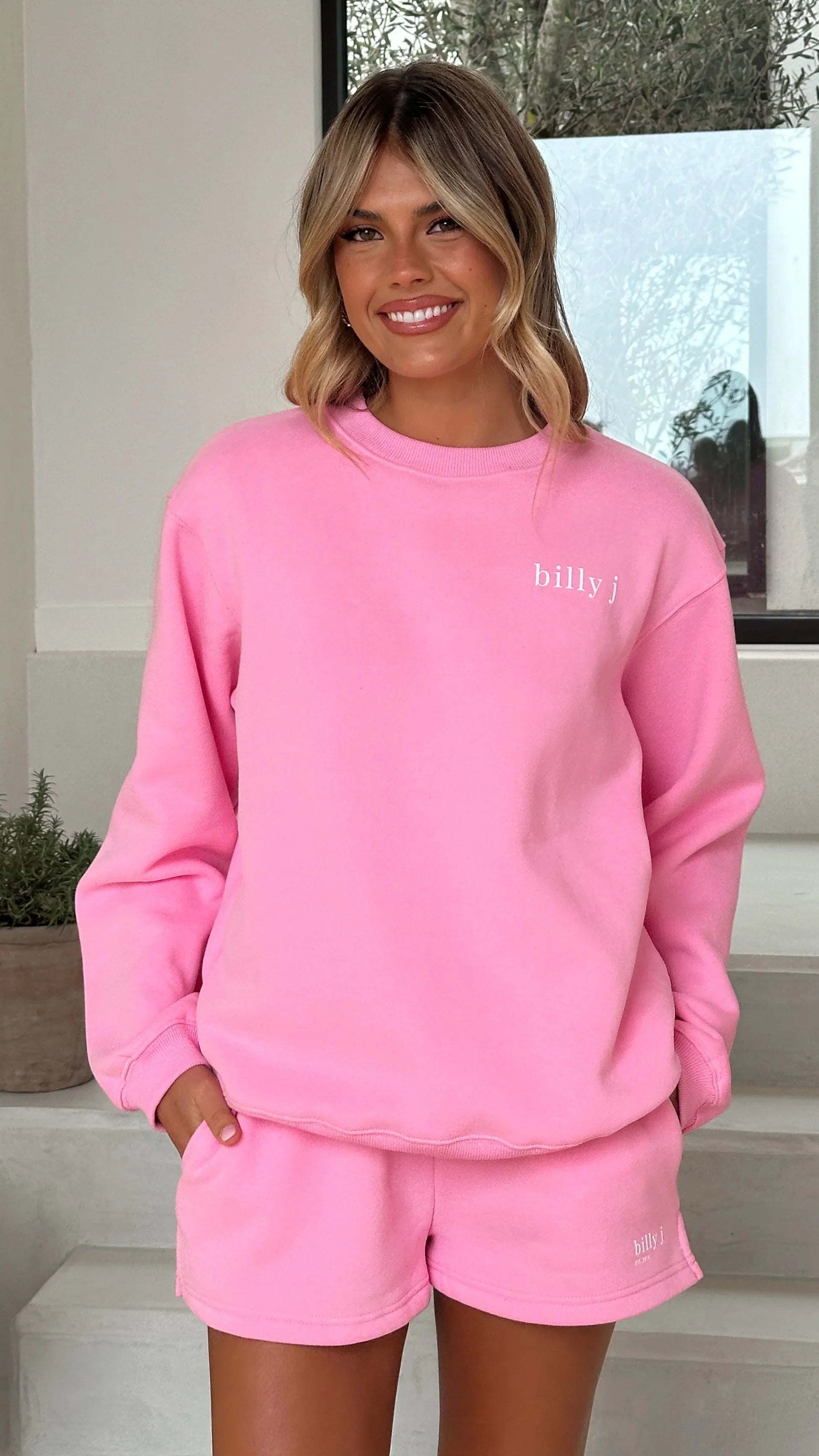 Billy J Crewneck Jumper Pink