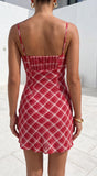 Cherry Lane Plaid Mini Dress Red