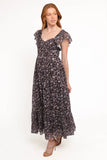 Myles Maxi Dress Brown Blue Floral
