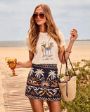 Nalanie Printed Mini Skirt