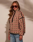 Pauleen Sherpa Floral Quarter Zip Sweatshirt