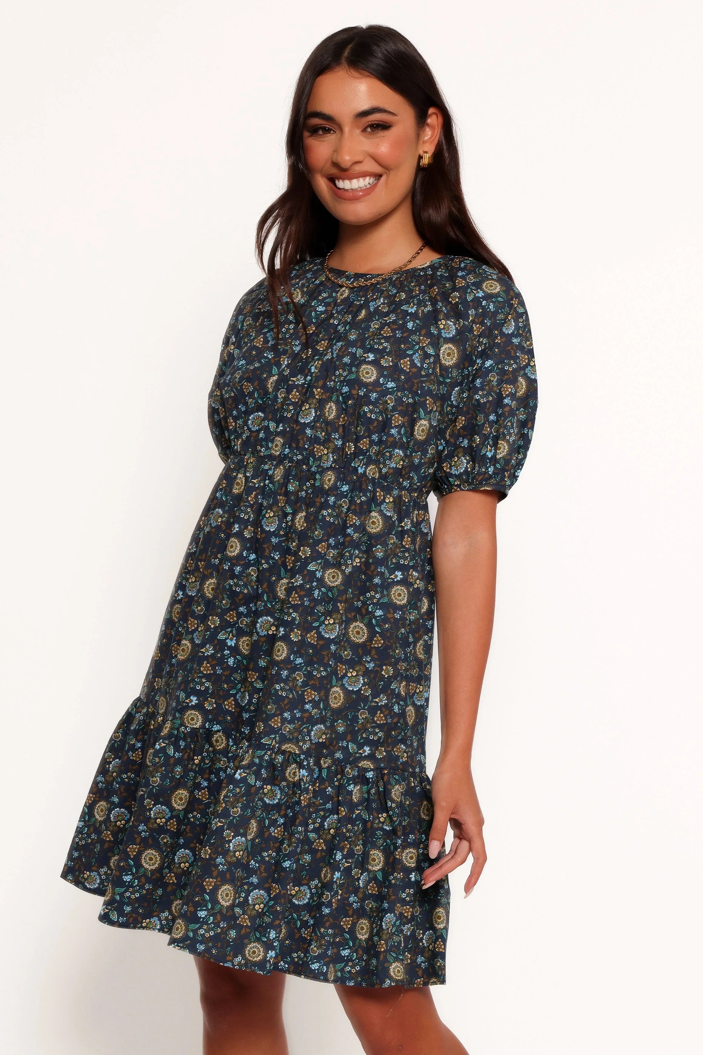 Tasmin Midi Dress Blue Floral
