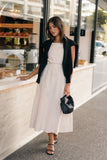 Aubrey Cutout Midi Dress Beige