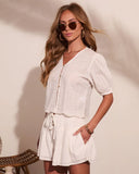 Ritual Moment Cotton Eyelet Puff Sleeve Top