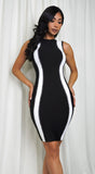 Heidi Two Tone Bandage Dress Black