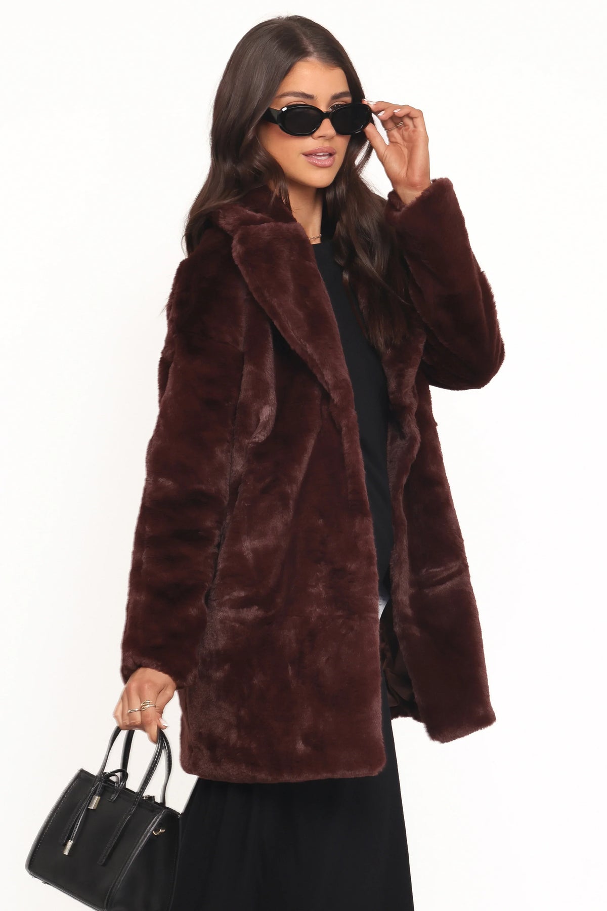 Meeka Faux Fur Jacket Burgundy