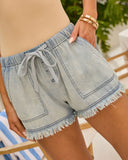 Saddleback Pocketed Frayed Tencel Shorts