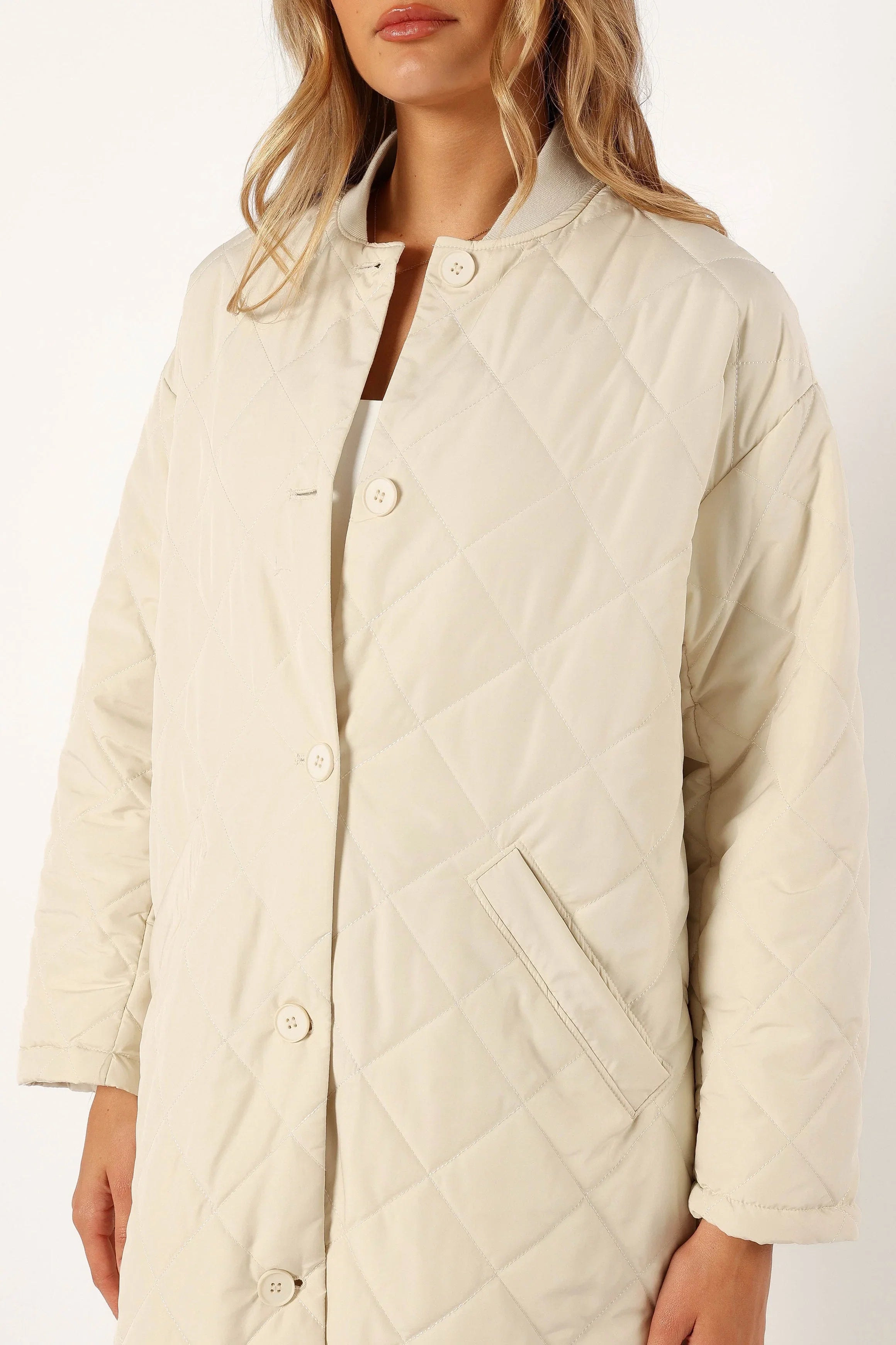 Clea Quilted Jacket Bone