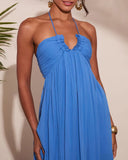 Ocean Muse Halter Neck Maxi Dress