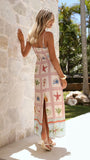 Zelena Strapless Maxi Dress Penida Print