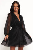 Zhara Long Sleeve Mini Dress Black