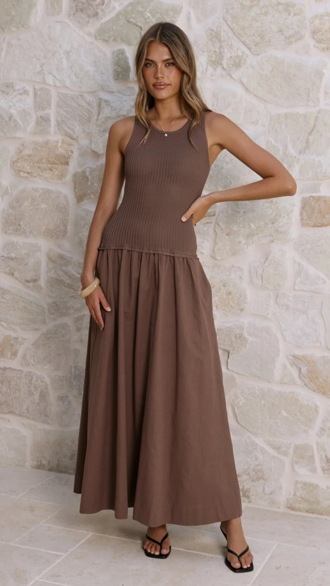 Arden Maxi Dress Chocolate