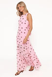 Keani Maxi Dress Pink Polka Dot