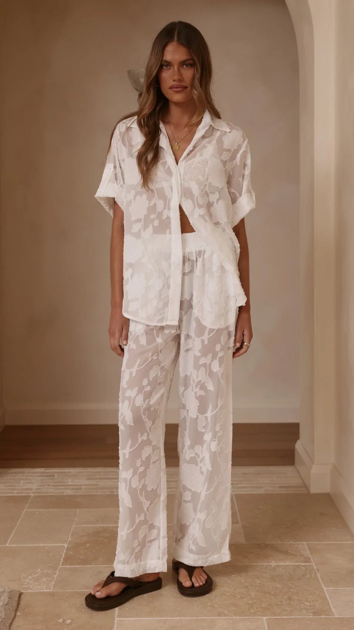 Mollie Lace Shirt White
