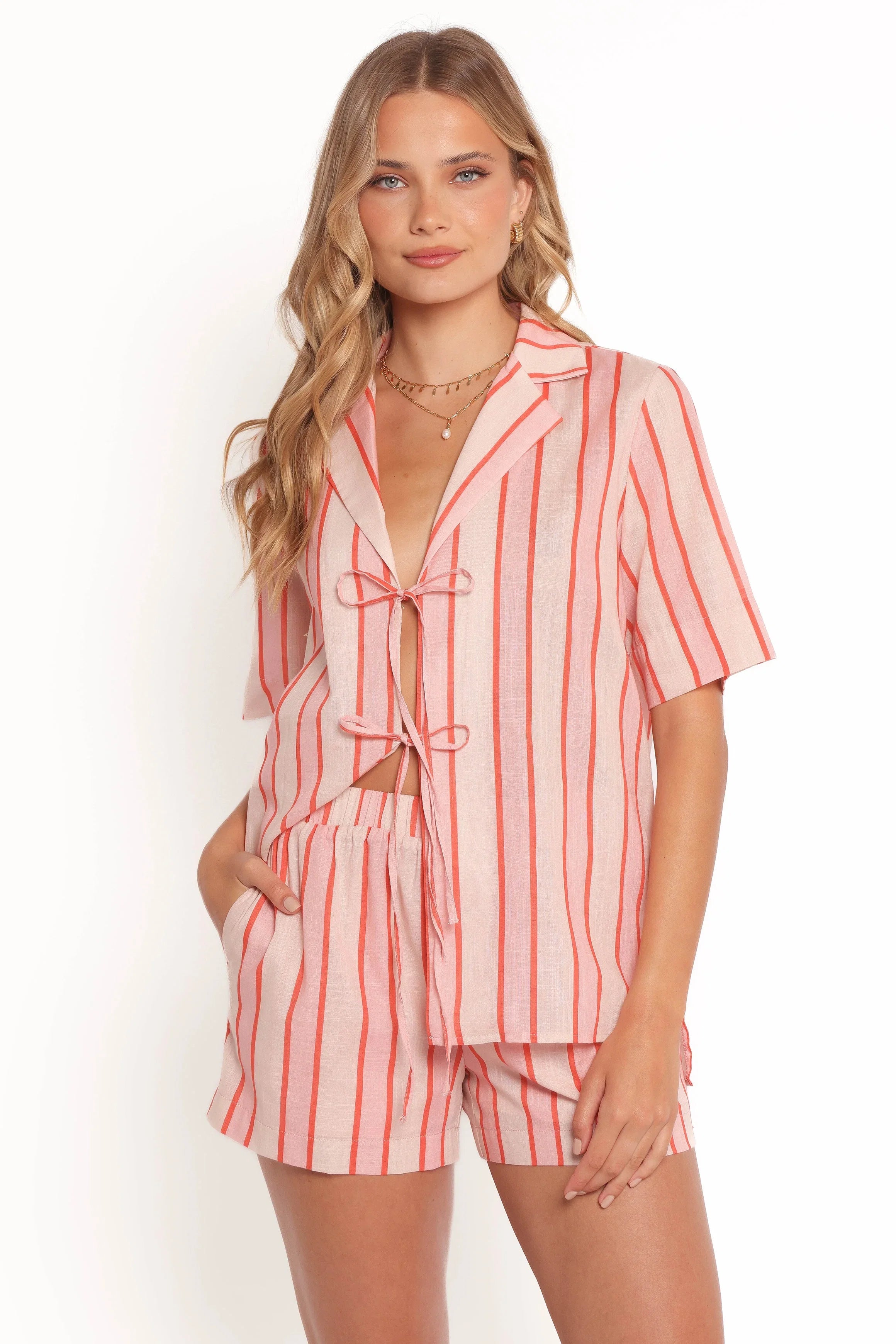 Aaliyah Shorts Pink Stripe