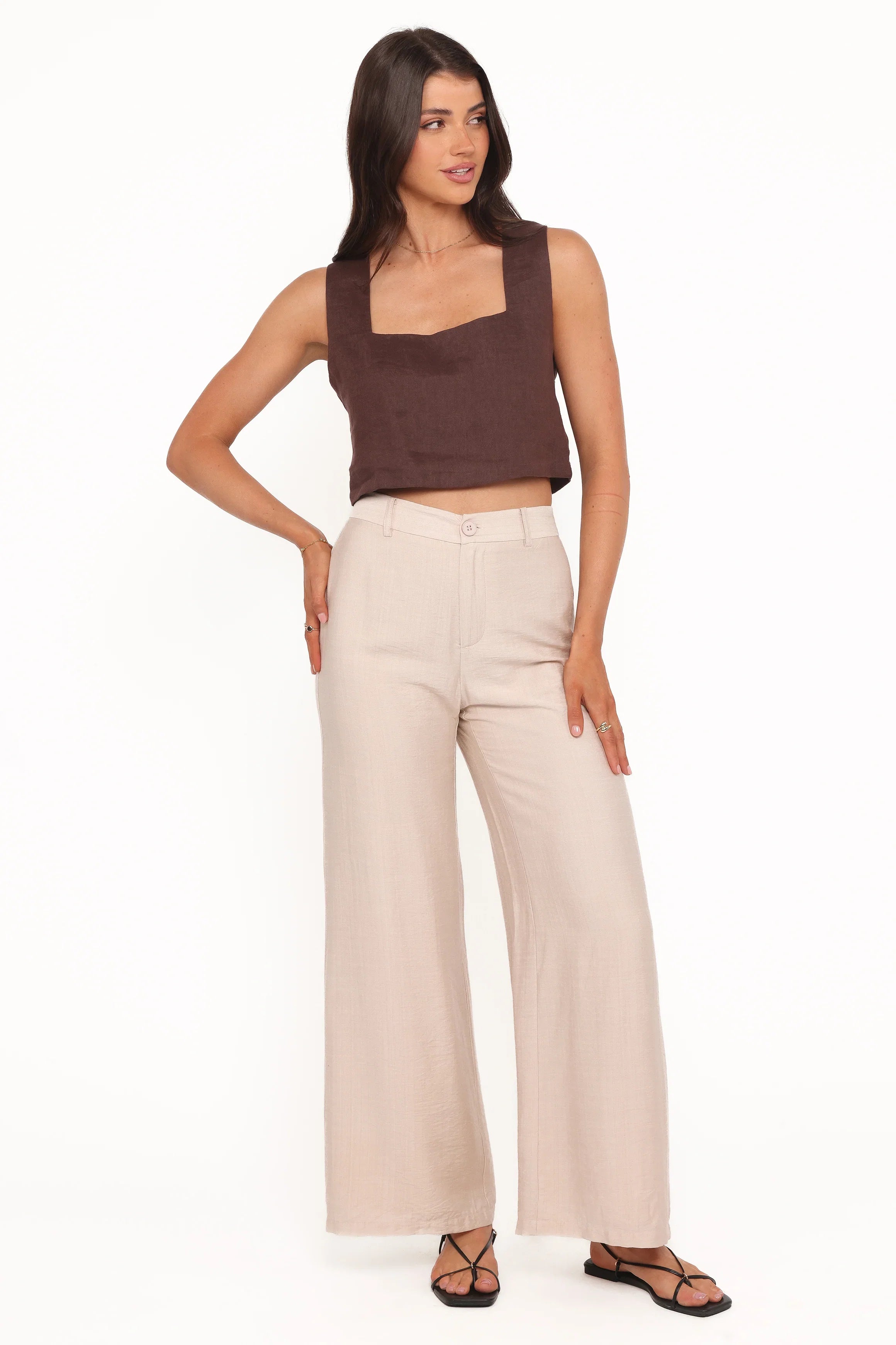 Lauren Wide Leg Pant Beige