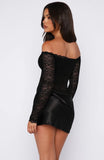 Lowkey Love Long Sleeve Lace Mini Dress Black