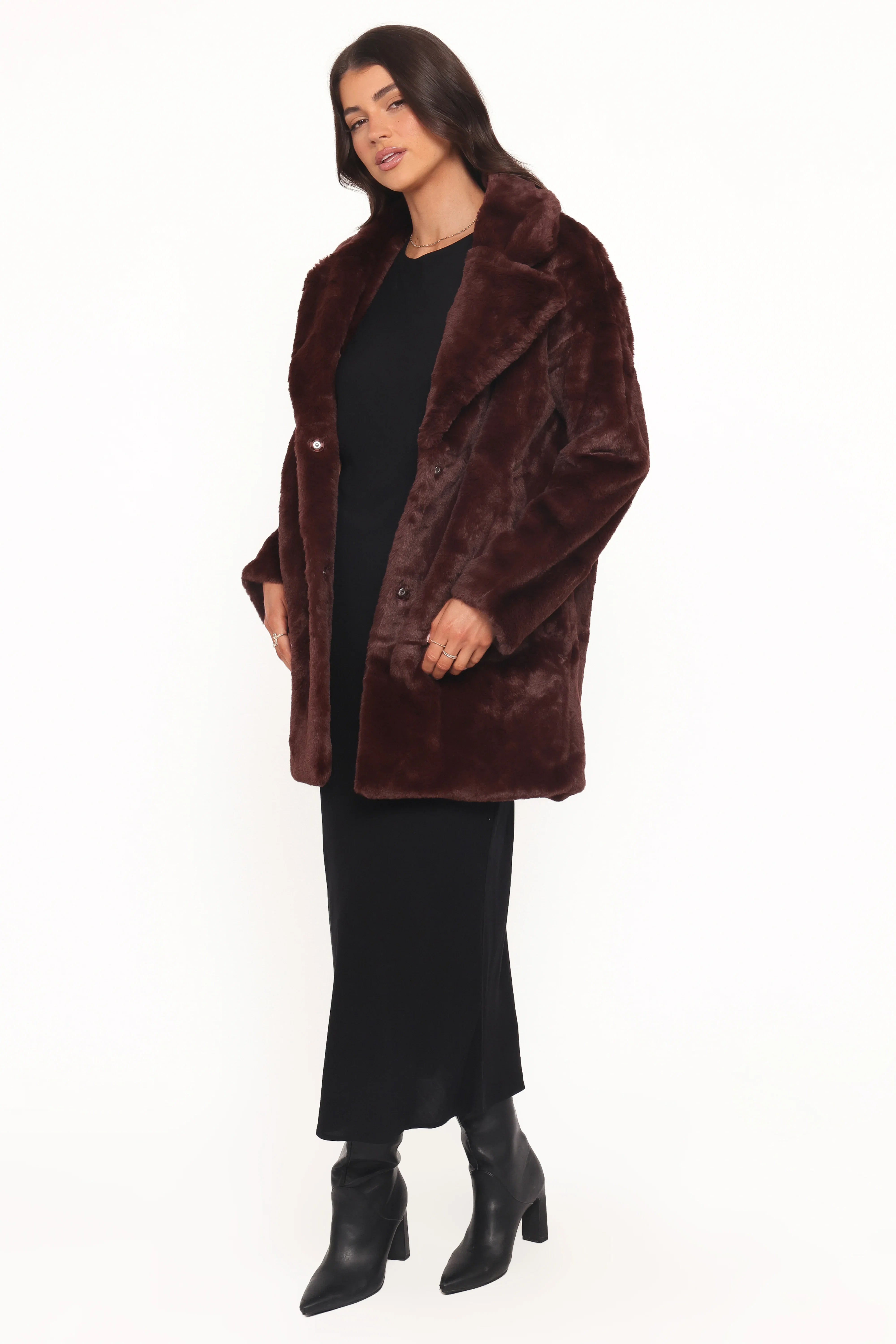 Meeka Faux Fur Jacket Burgundy