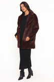 Meeka Faux Fur Jacket Burgundy