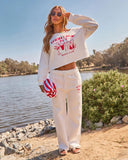 Montauk Beach Club Graphic Off the Shoulder Sweatshirt