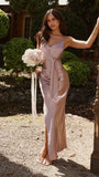 Yasmeen Tie Front Maxi Dress Dusty Pink
