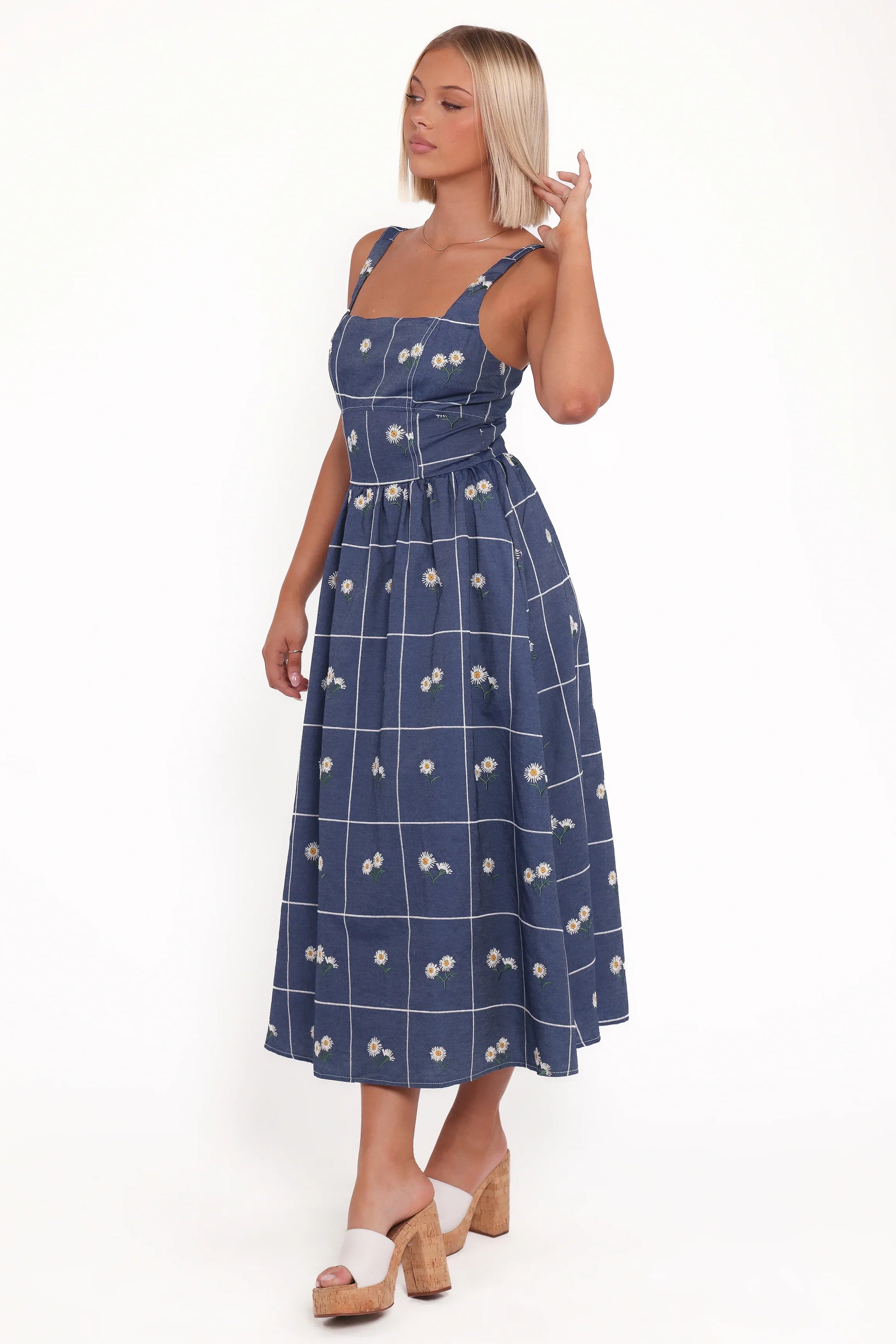 Yolande Midi Dress Blue Floral