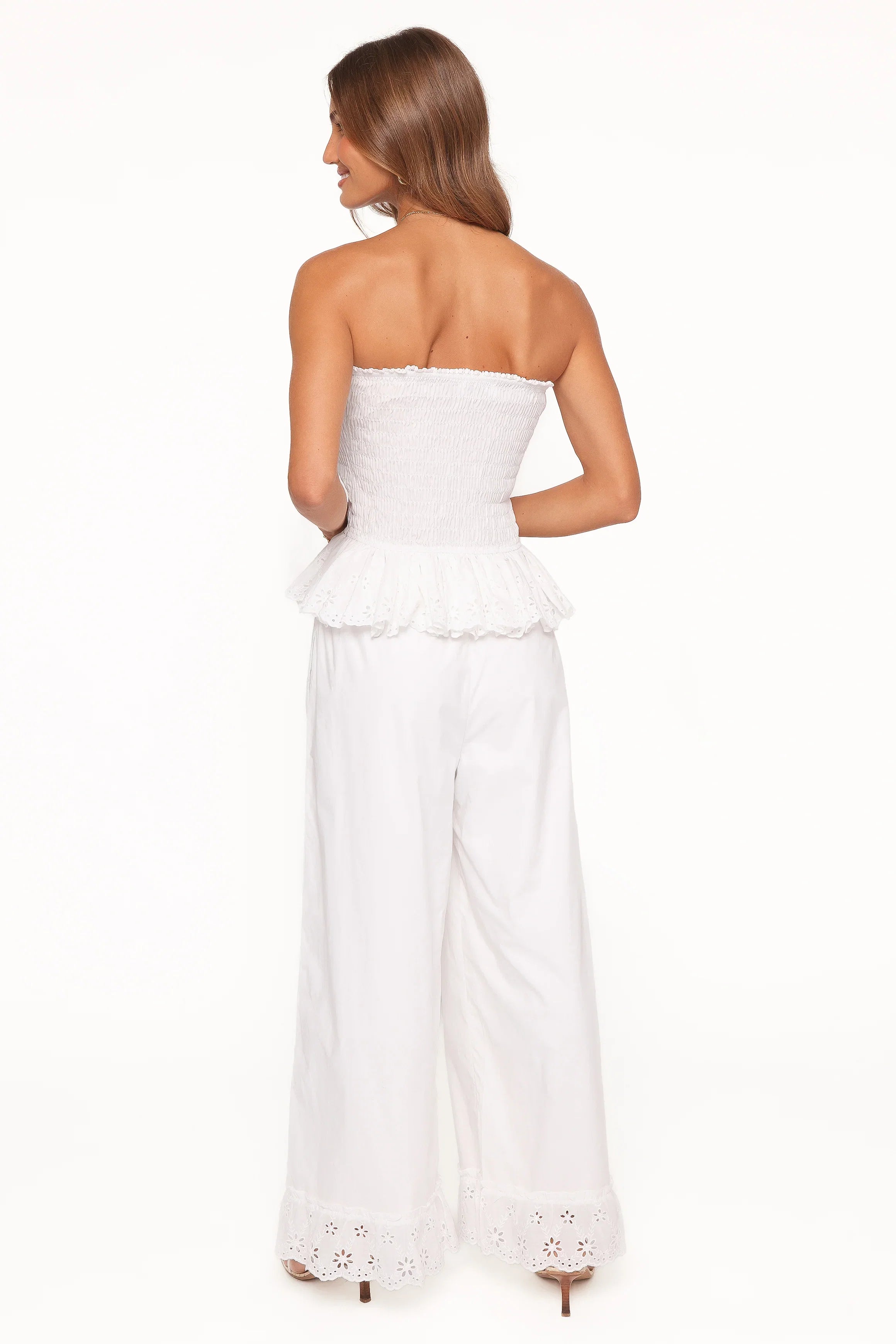 Eliska Frill Hem Pant White