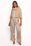 Lucie Faux Fur Crop Jacket Cream
