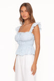 Melissa Peplum Top Pale Blue