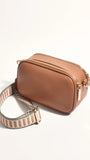 Bella Striped Webbing Camera Bag Tan