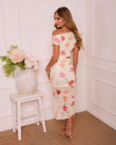 Soft Awakening Floral Off The Shoulder Midi Dress