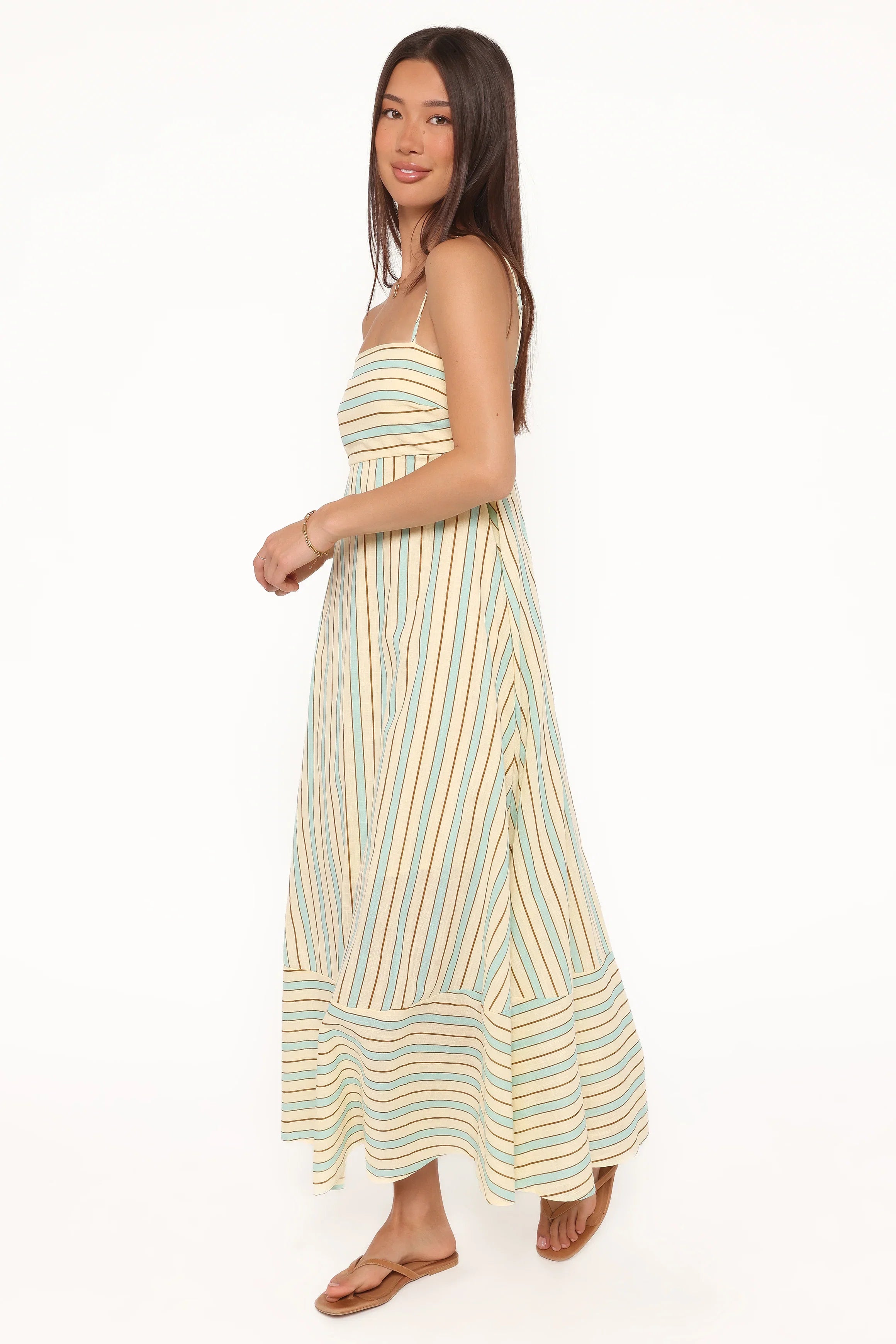 Brea Maxi Dress Green Stripe