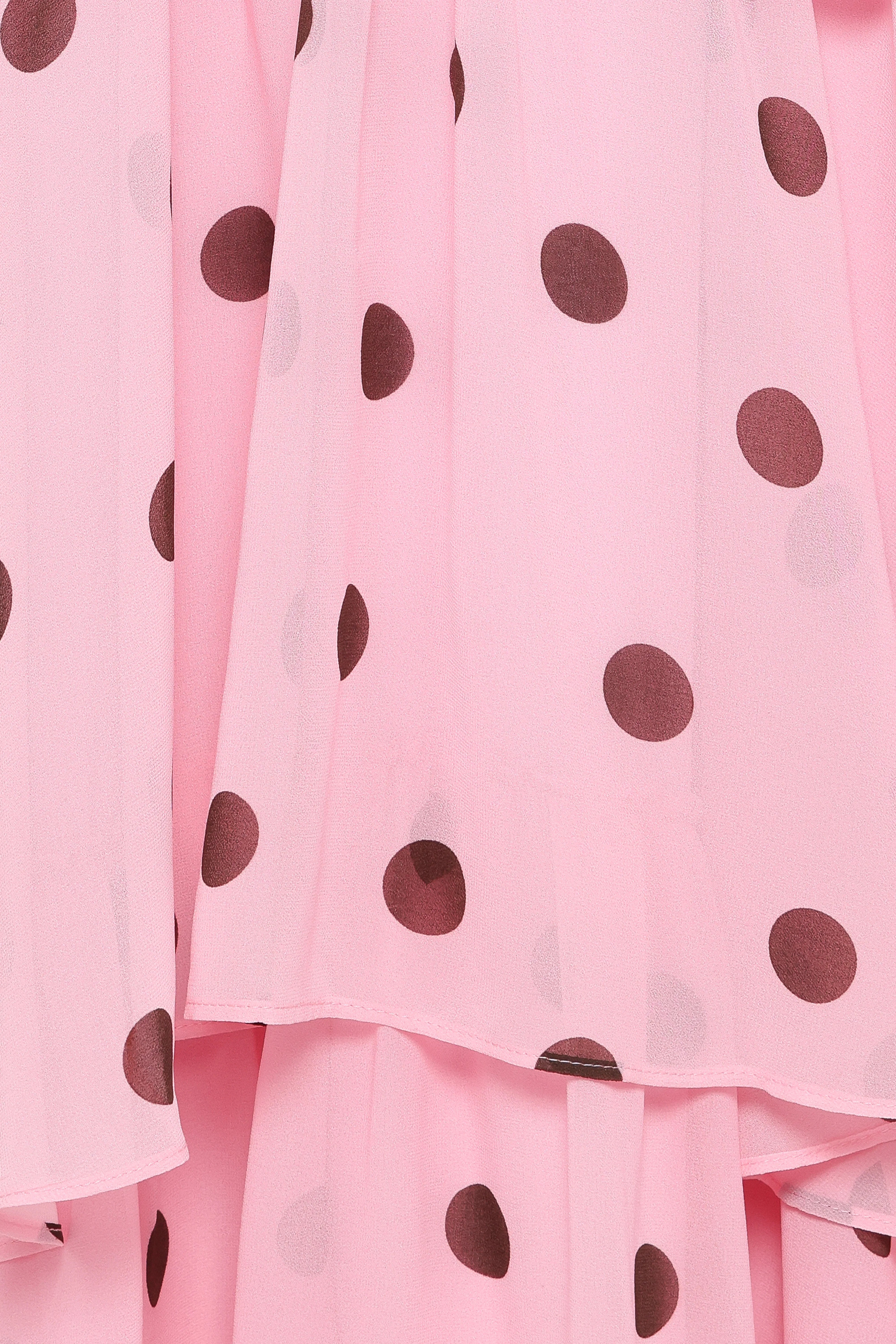 Chasity Halterneck Maxi Dress Pink Polka Dot