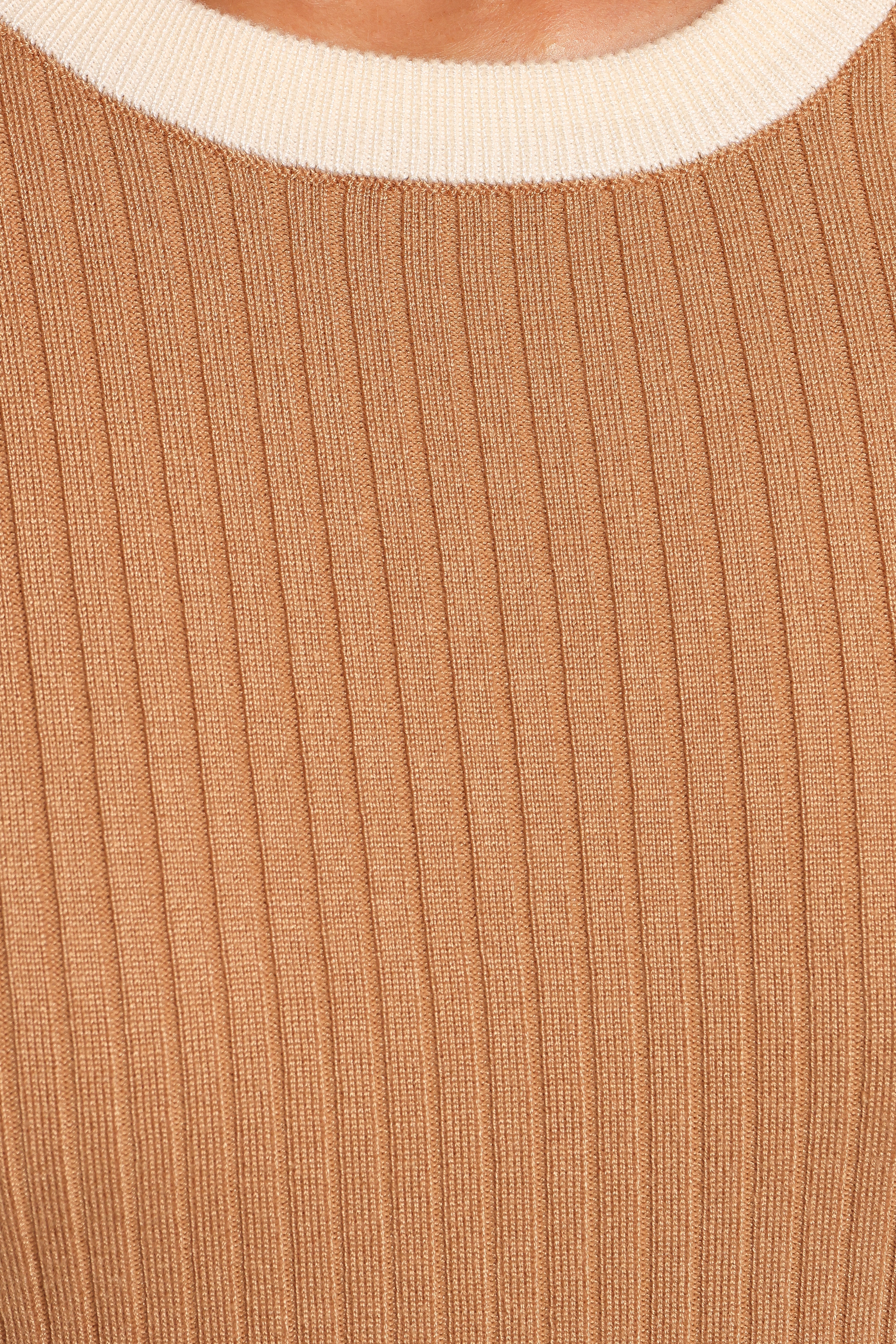Lizbeth Knit Top Tan White