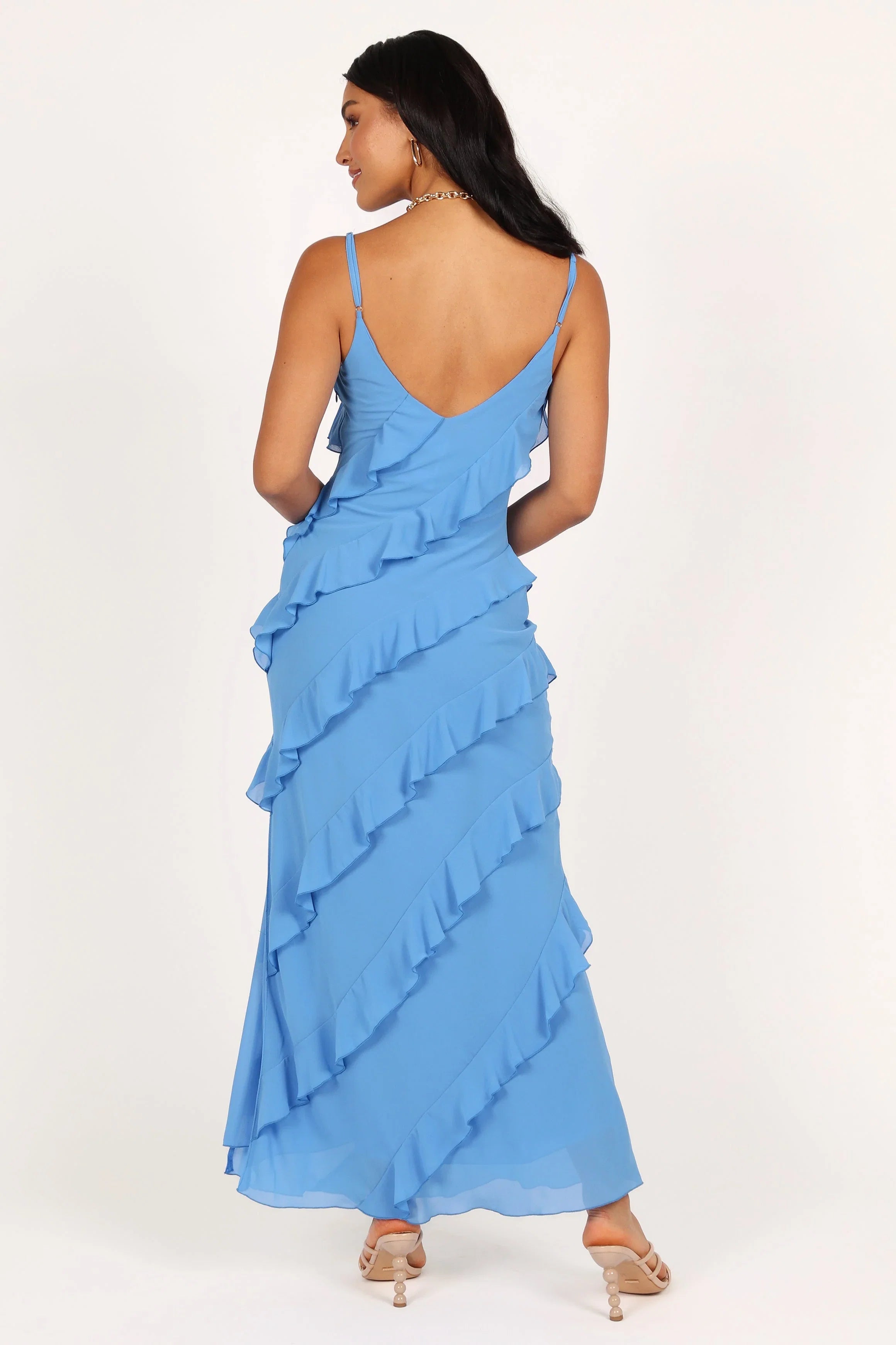 Ciao Ruffles Maxi Dress Blue