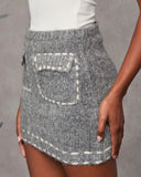Posy Front Pocket Contrast Stitch Mini Skirt
