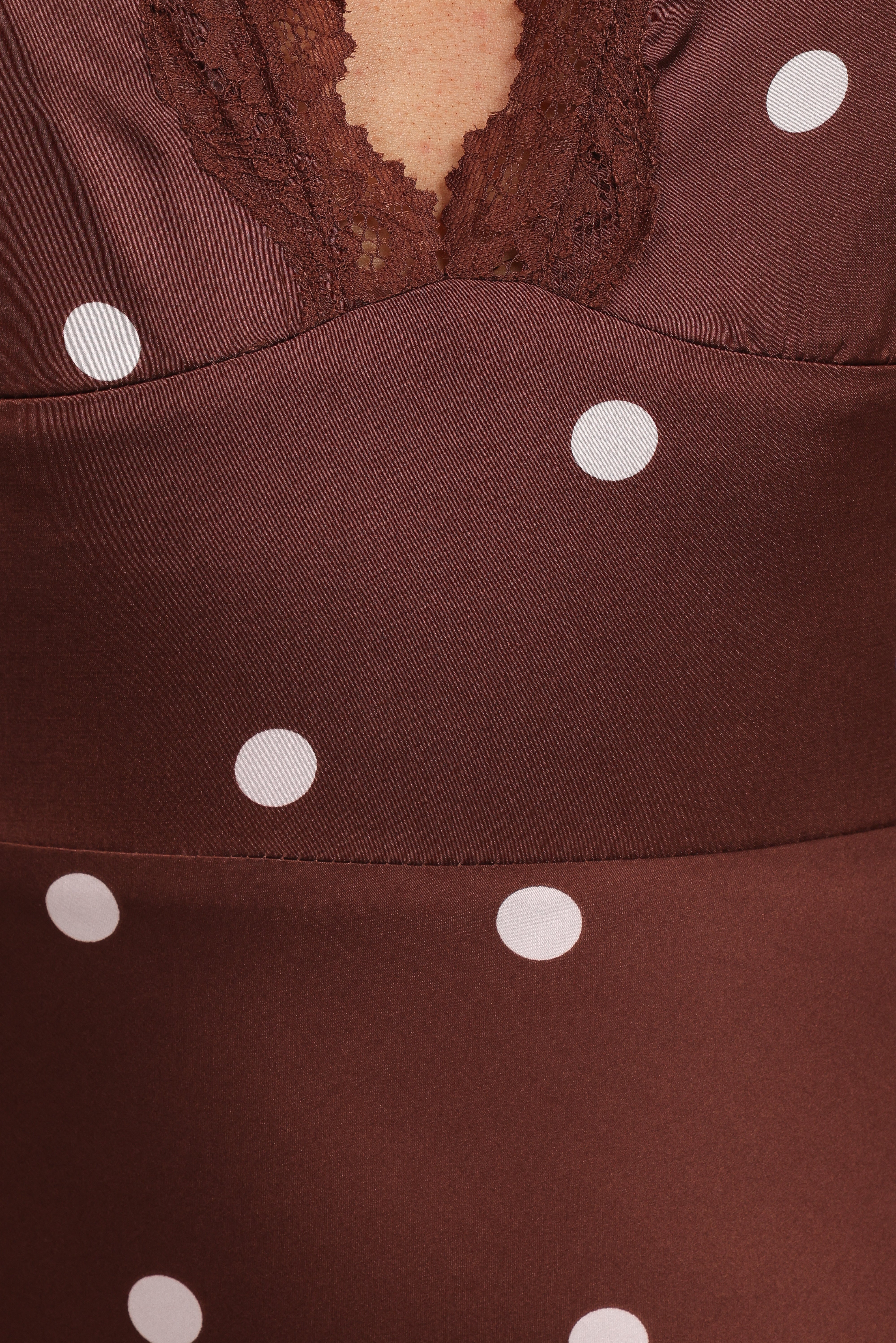Arella Maxi Dress Brown Polka Dot