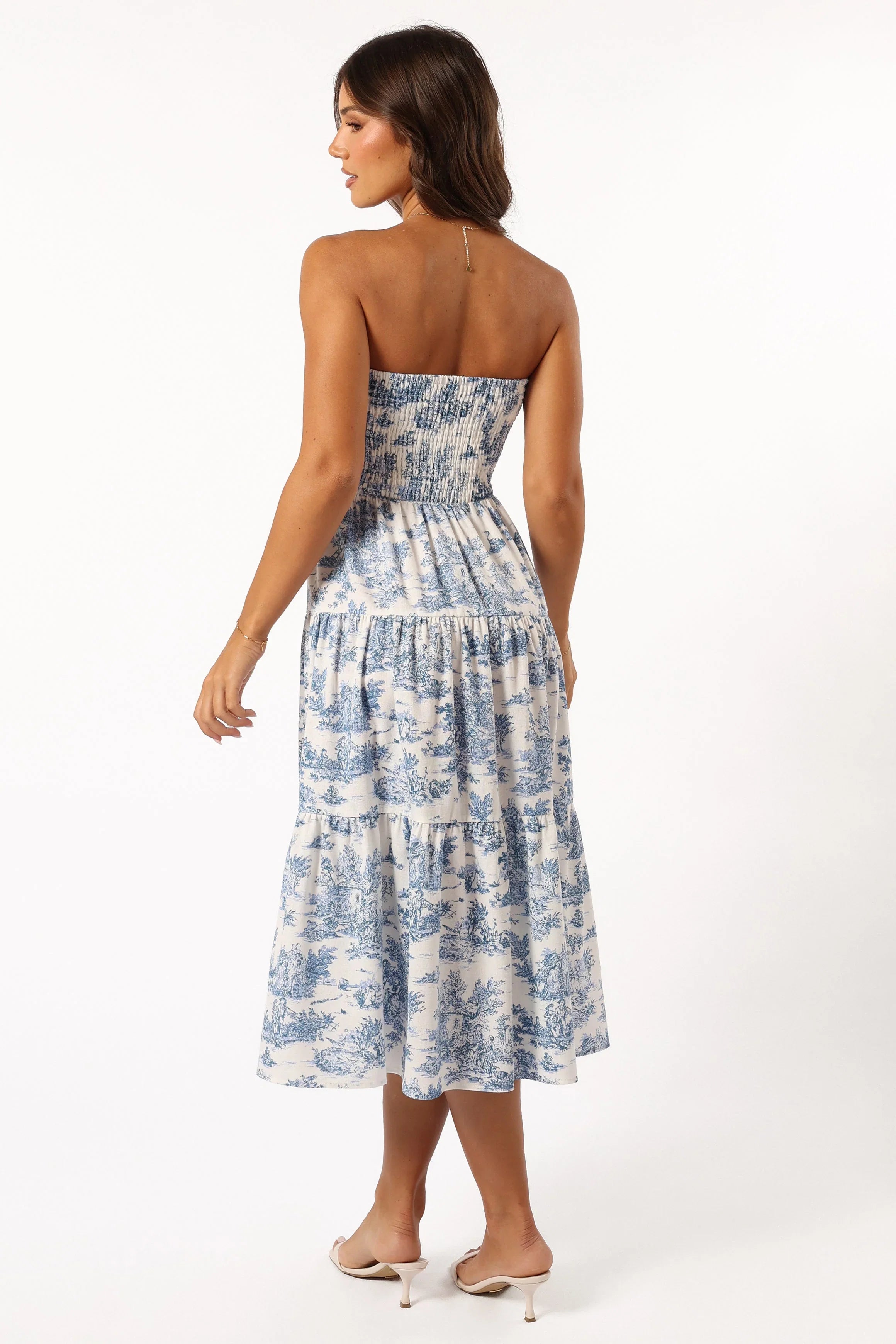 Cherie Bow Front Midi Dress Blue