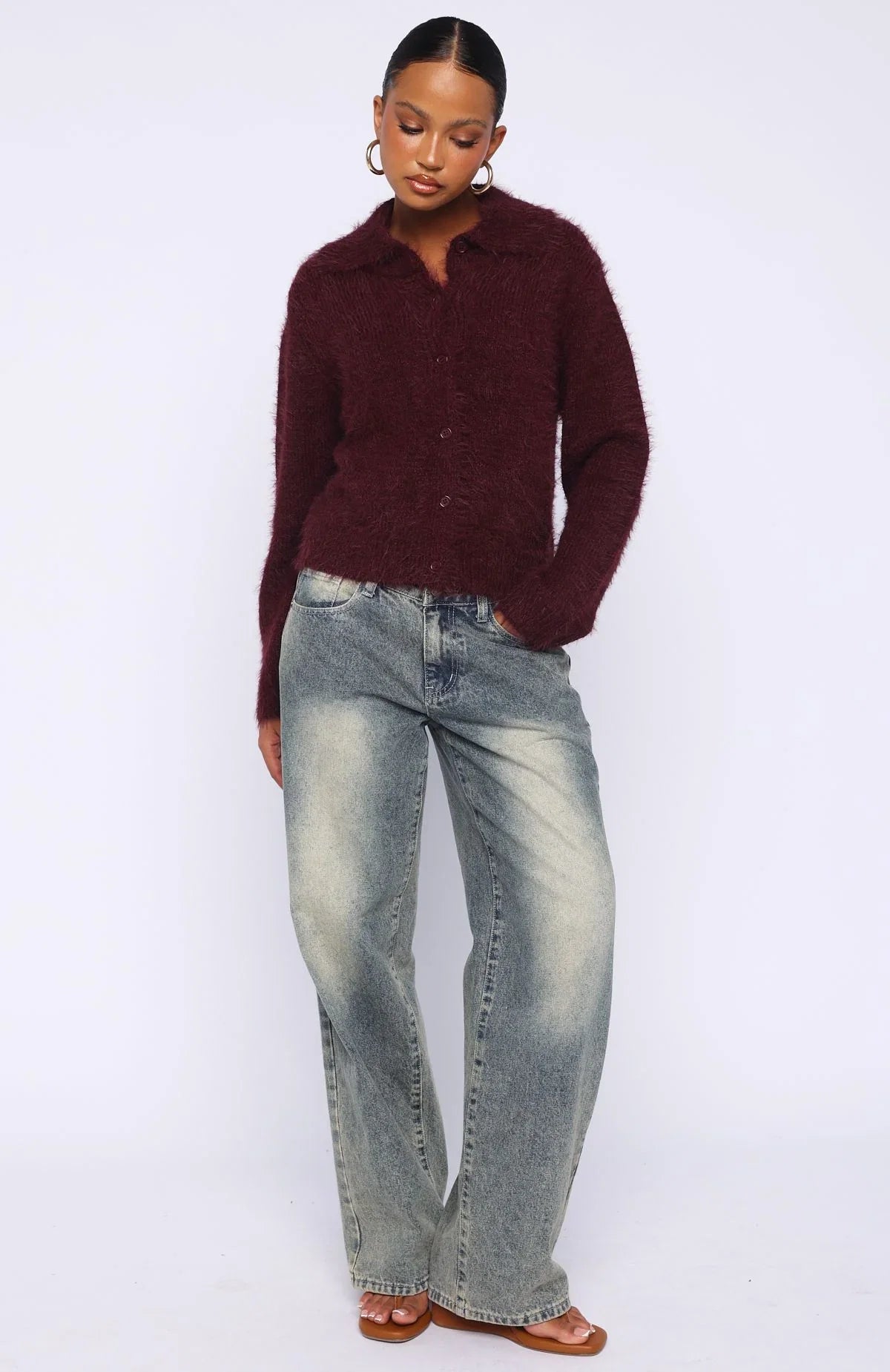 Chill Luxe Knit Cardigan Merlot