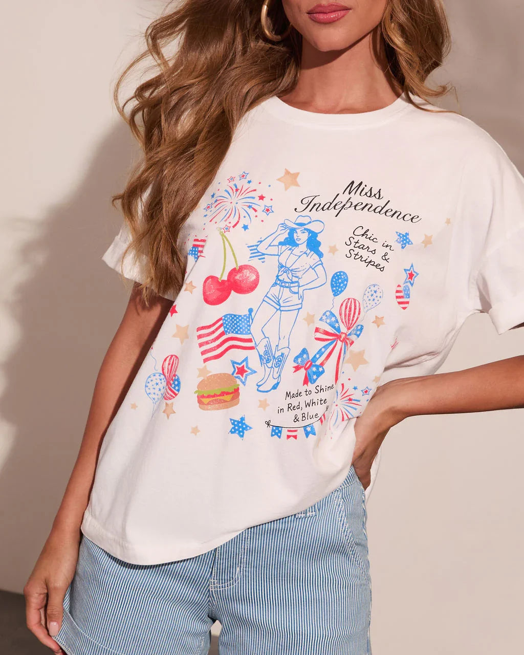 Miss Independence Graphic Cotton Short Sleeve Tee