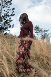 Vivie Midi Skirt Chocolate Floral